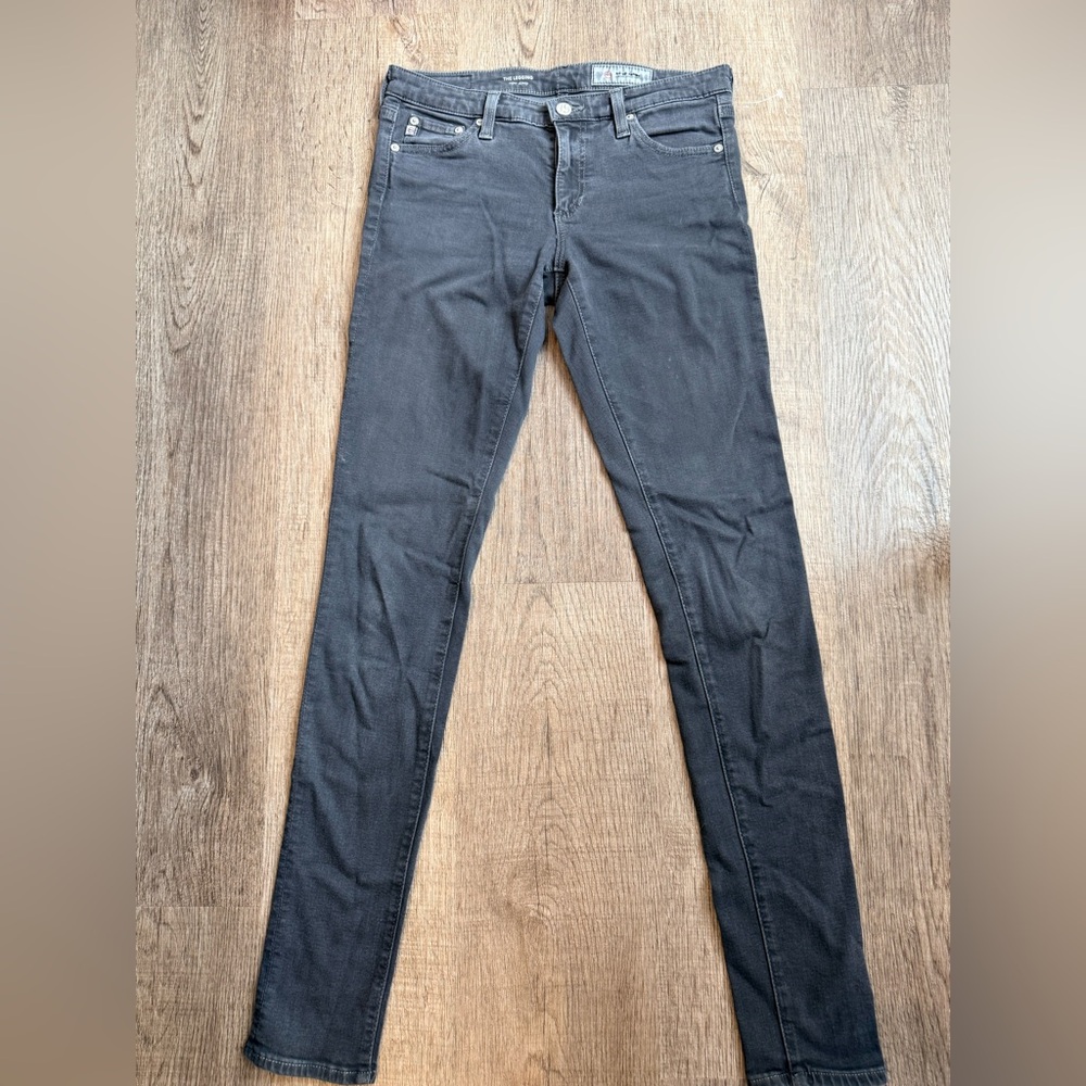 AG Adriano Goldschmied The Legging Super Skinny Faded Black Jeans Size 27R